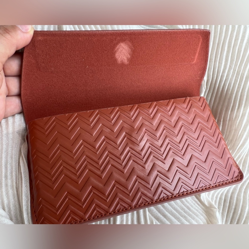 Missoni Brown Leather Chevron Pattern Sunglasses … - image 4